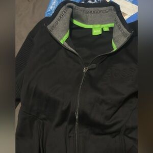 Boss Black Jacket with Neon Green Accents